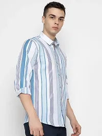 FREKMAN Men's Striped Regular Fit Casual Shirt-thumb1