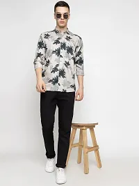 FREKMAN Men's Full Sleeve Hawaiian Shirt Tropical Print Casual Button Down Aloha Shirt-thumb1