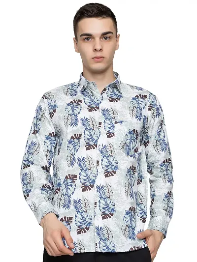 FREKMAN Printed Regular Fit Full Sleeves Cotton Formal Shirt For Men