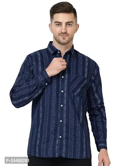 FREKMAN Men's Cotton Digital Print Regular Fit Casual Shirt with Pocket, Full Sleeve Shirt