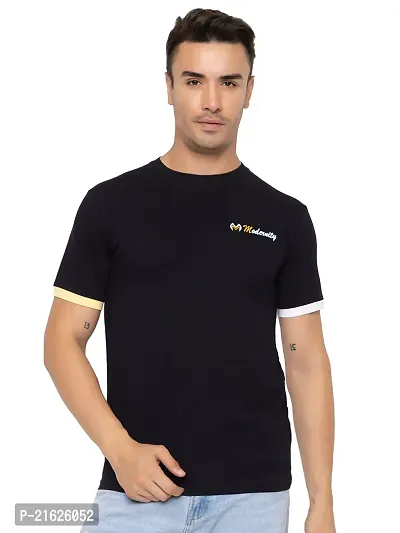 Comfortable Blue Cotton Tees For Men