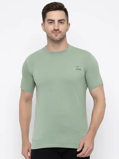 Stylish Solid Round Neck T-Shirt For Men