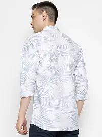 Stylish Grey Cotton Printed Casual Shirt For Men-thumb1