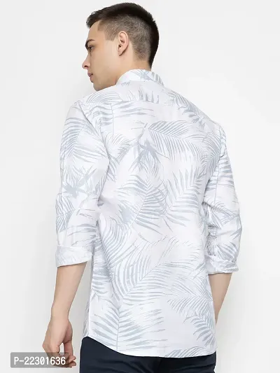 Stylish Grey Cotton Printed Casual Shirt For Men-thumb2