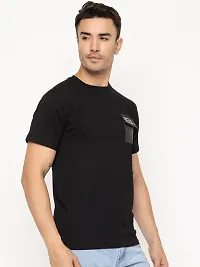 Comfortable Black Cotton Tees For Men-thumb1