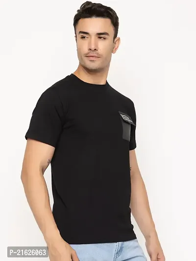 Comfortable Black Cotton Tees For Men-thumb2