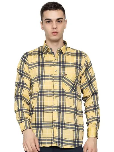 FREKMAN Men's Cotton Checkered Regular Fit Casual Shirt with Chest Pocket, Full Sleeve Shirt for Formal & Casual Wear