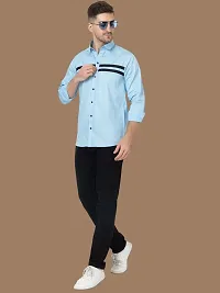 Reliable Sea Green Cotton Solid Long Sleeves Casual Shirts For Men-thumb4