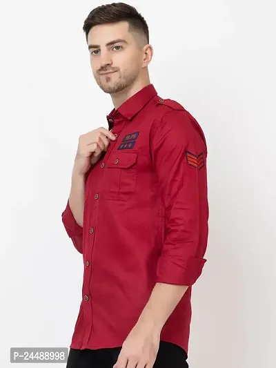 FREKMAN Men's Full Sleeve Multi-Pocket Solid Cotton Cargo Shirt-thumb2