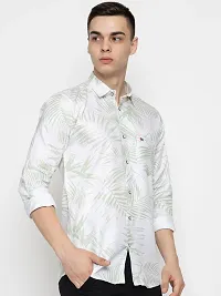 Stylish Green Cotton Printed Casual Shirt For Men-thumb3