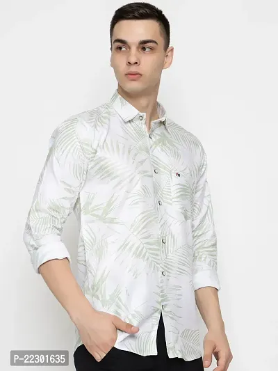 Stylish Green Cotton Printed Casual Shirt For Men-thumb4