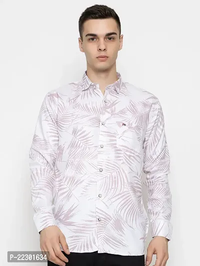 Stylish Peach Cotton Printed Casual Shirt For Men
