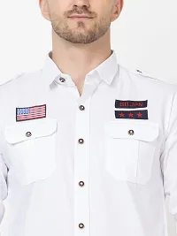 FREKMAN Men's Full Sleeve Multi-Pocket Solid Cotton Cargo Shirt-thumb4