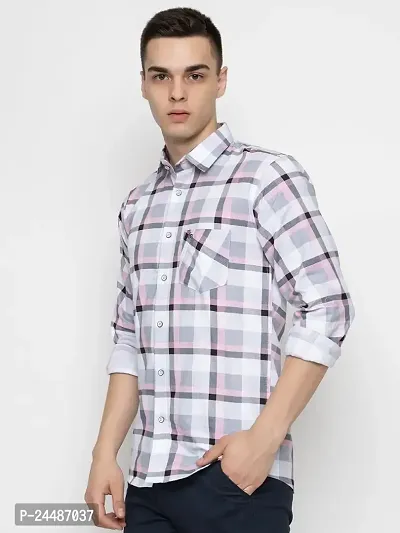 FREKMAN Men's Cotton Box Check Regular Fit Casual Shirt with Pocket, Full Sleeve Shirt for Formal  Casual Wear-thumb5