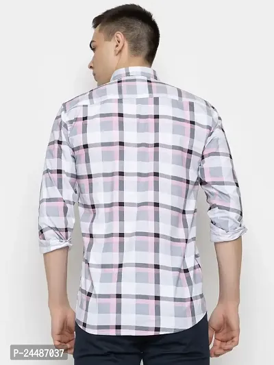 FREKMAN Men's Cotton Box Check Regular Fit Casual Shirt with Pocket, Full Sleeve Shirt for Formal  Casual Wear-thumb2