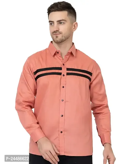 FREKMAN Men's Cotton Casual Regular Fit Front Stylish Striped Shirt for Men Full Sleeves Shirt-thumb0