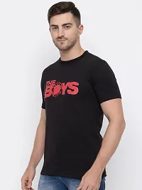 Classic Black Cotton T-shirt For Men-thumb4