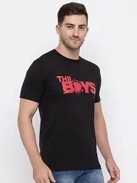 Classic Black Cotton T-shirt For Men-thumb2