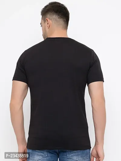 Classic Black Cotton T-shirt For Men-thumb4