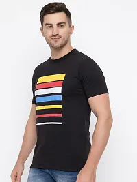 Classic Black Cotton T-shirt For Men-thumb4