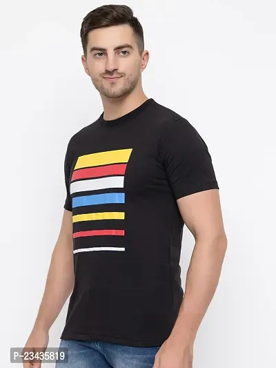 Classic Black Cotton T-shirt For Men-thumb5