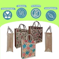 Eco Friendly Multipurpose Jute Bag  with Reinforced Handles Pack Of 3-thumb2