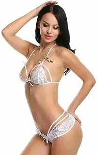 Stylish Fancy Lace Lingerie Set Baby Doll Night Dress-thumb1