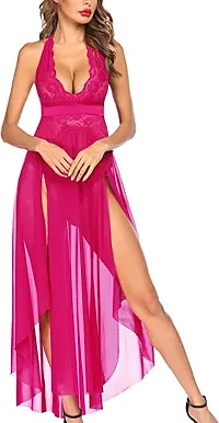 Stylish Fancy Net Lingerie Set Baby Doll Night Dress-thumb3