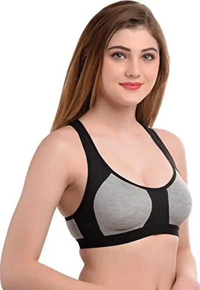 YOUNIC Women Cotton Non Padded Non-Wired Sports Bra (Pack of 3)