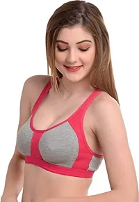 YOUNIC Women Cotton Non Padded Non-Wired Sports Bra (Pack of 3)-thumb4