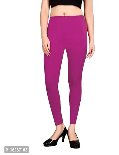 LAXMI Creation Women's Cotton Blend Regular Fit Comfort Leggings Free Size (Pink)|