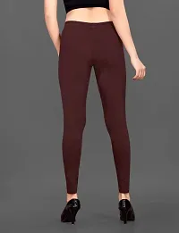 LAXMI Creation Women's Cotton Blend Regular Fit Comfort Leggings Free Size (Brown-thumb3