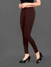 LAXMI Creation Women's Cotton Blend Regular Fit Comfort Leggings Free Size.[Brown]-thumb2