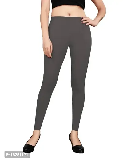 LAXMI Creation Women's Cotton Blend Regular Fit Comfort Leggings Free Size (Grey