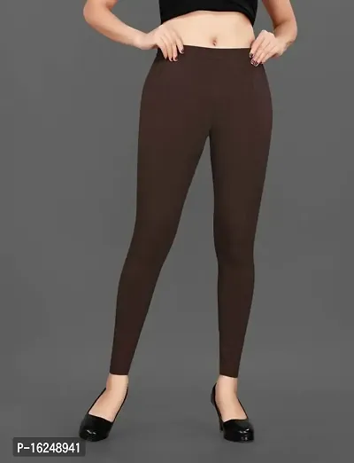LAXMI Creation Women's Cotton Blend Regular Fit Comfort Leggings Free Size (Brown|-thumb4