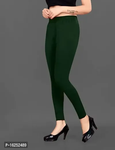 LAXMI Creation Women's Cotton Blend Regular Fit Comfort Leggings Free Size (Green|.-thumb2
