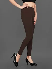 LAXMI Creation Women's Cotton Blend Regular Fit Comfort Leggings Free Size (Brown|-thumb1