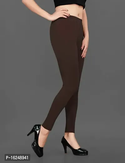 LAXMI Creation Women's Cotton Blend Regular Fit Comfort Leggings Free Size (Brown|-thumb2