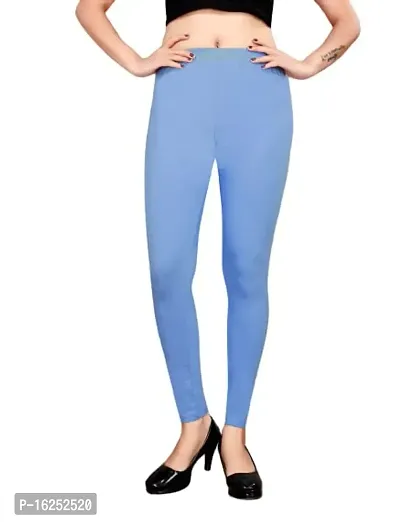 LAXMI Creation Women's Cotton Blend Regular Fit Comfort Leggings Free Size.(Aqua Blue)