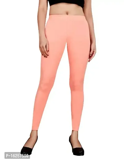 LAXMI Creation Women's Cotton Blend Regular Fit Comfort Leggings Free Size (L Pink)-thumb0