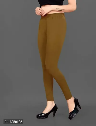 LAXMI Creation Women's Cotton Blend Regular Fit Comfort Leggings Free Size (Brown)-thumb3