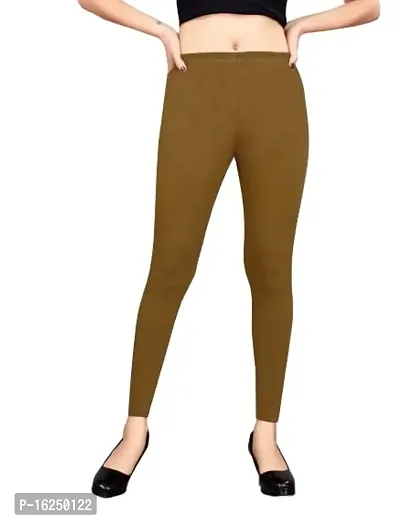 LAXMI Creation Women's Cotton Blend Regular Fit Comfort Leggings Free Size (Brown)-thumb0