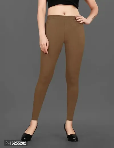 LAXMI Creation Women's Cotton Blend Regular Fit Comfort Leggings Free Size (Brown),-thumb2