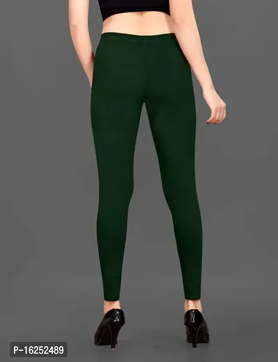 LAXMI Creation Women's Cotton Blend Regular Fit Comfort Leggings Free Size (Green|.-thumb3