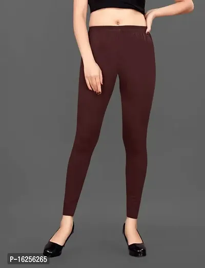 LAXMI Creation Women's Cotton Blend Regular Fit Comfort Leggings Free Size (Brown-thumb2