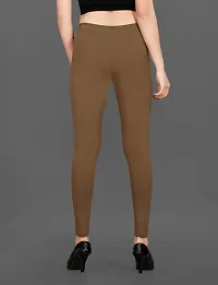 LAXMI Creation Women's Cotton Blend Regular Fit Comfort Leggings Free Size (Brown),-thumb3