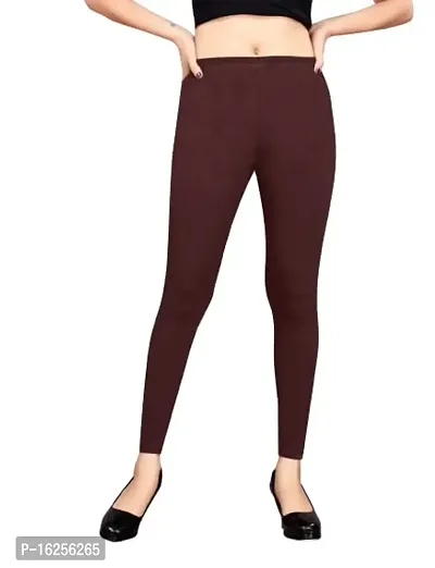 LAXMI Creation Women's Cotton Blend Regular Fit Comfort Leggings Free Size (Brown-thumb0