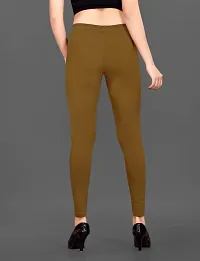 LAXMI Creation Women's Cotton Blend Regular Fit Comfort Leggings Free Size (Brown)-thumb3