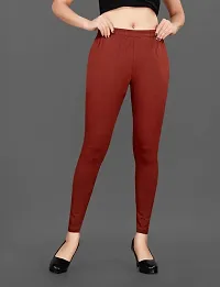 LAXMI Creation Women's Cotton Blend Regular Fit Comfort Leggings Free Size (Rust).-thumb3
