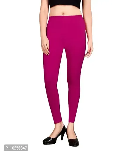 LAXMI Creation Women's Cotton Blend Regular Fit Comfort Leggings Free Size (Pink)||